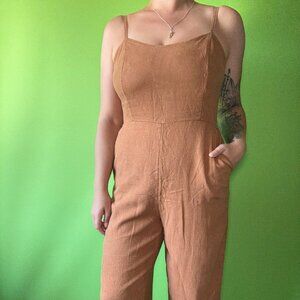 7/8 length linen jumpsuit with adjustable straps, elastic in the back / Old Navy